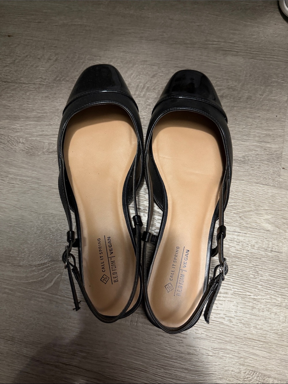 Call It Spring Black Slingback Square-Toe Flats